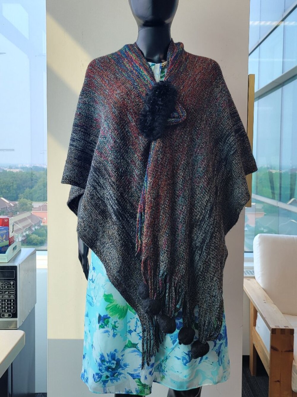 Women's Shawls and Wraps Open Front Poncho Cape Winter Sweater